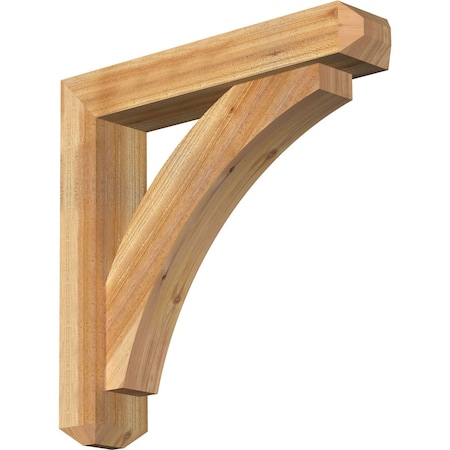 Ekena Millwork Thorton Craftsman Rough Sawn Bracket w/ Offset Brace, Western Red Cedar, 6"W x 30"D x 30"H BKT0604X30X30THR04RWR